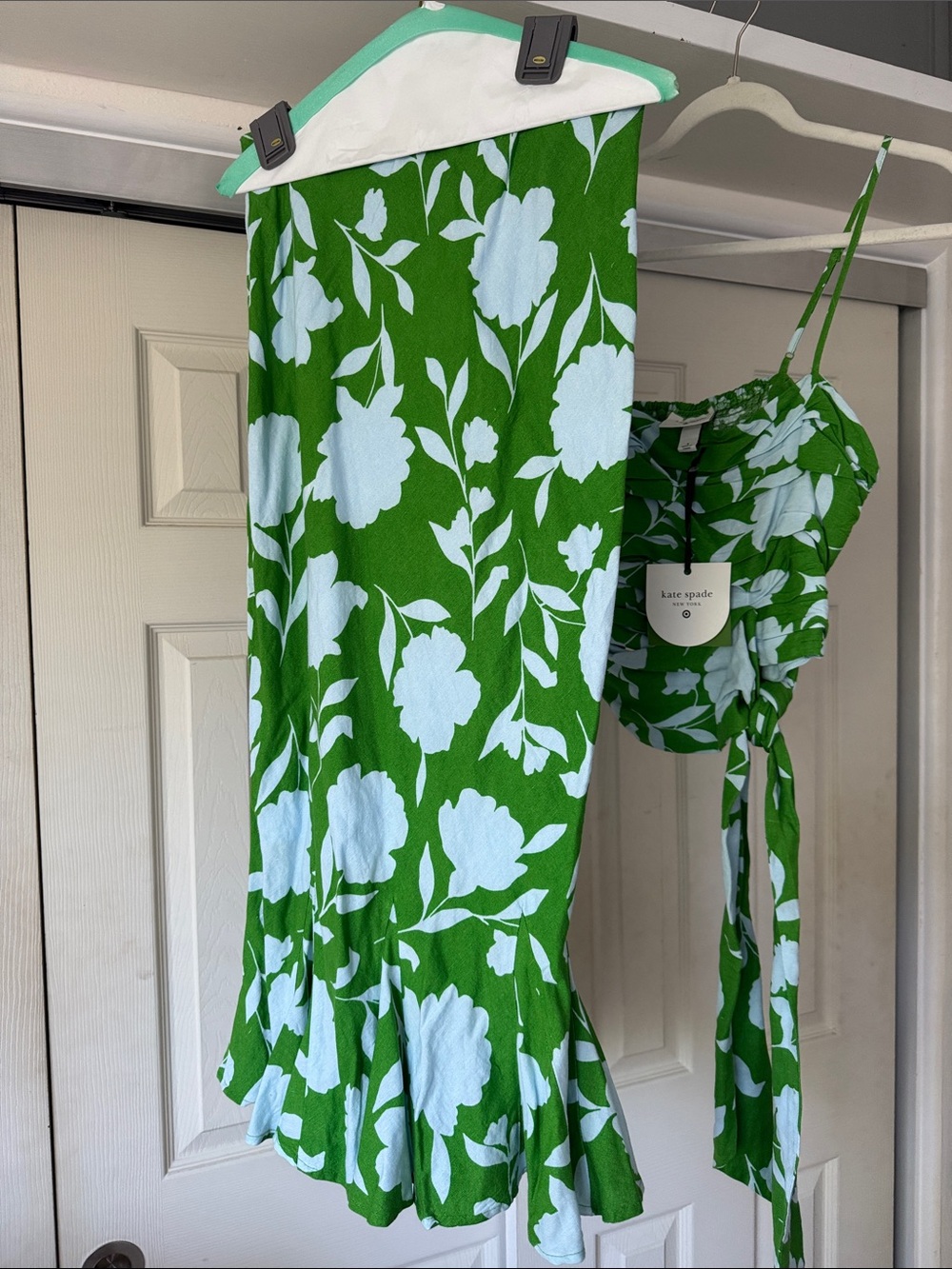 kate spade Green and White Floral Two-Piece Set